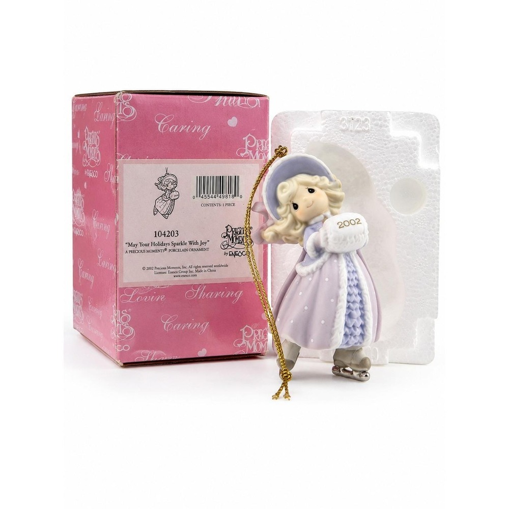 Precious Moments 2002 May Your Holidays Sparkle With Joy Ornament 104203 Enesco